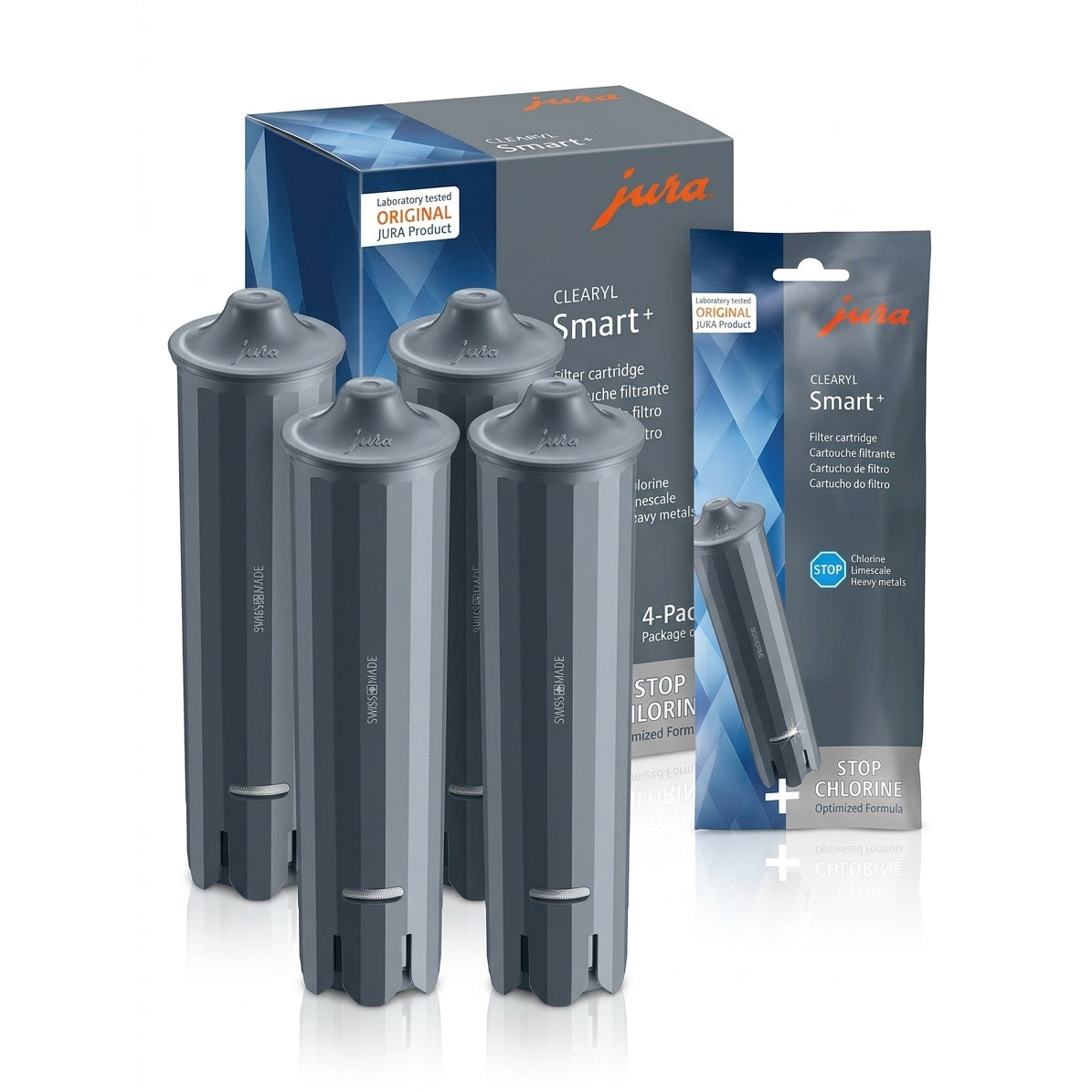 JURA CLEARYL Smart+ Filter Cartridge 4 Pack Water Stabilizer
