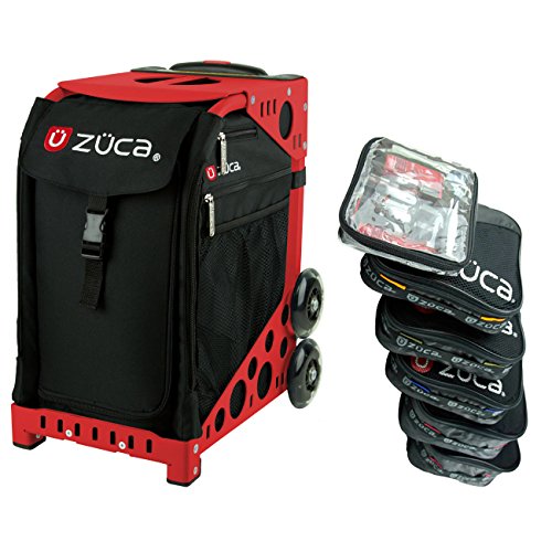Zuca Obsidian Sport Insert Bag with Red Frame, and Packing Pouch Set