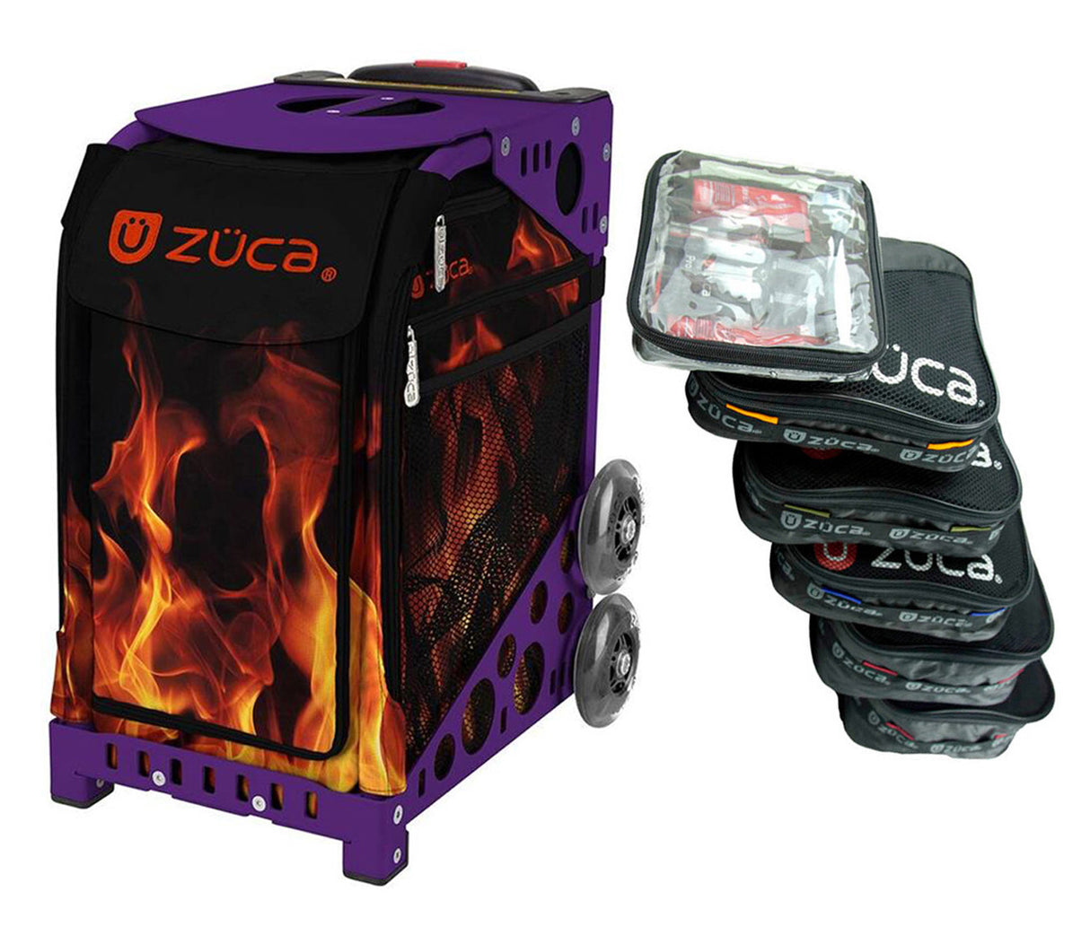 Zuca Blaze Sport Insert Bag/Frame (Purple/Flashing Wheels) w/ Packing Pouches