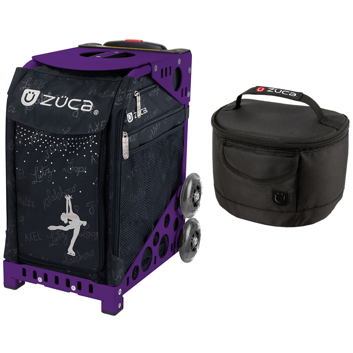 Zuca Sport Ice Queen Bag & Frame (Purple/Flashing) w/ Gift Lunchbox