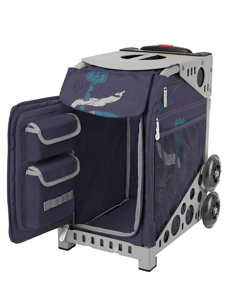 Zuca Let's Ride Insert Bag & Sport Frame (Grey) w/ Flashing Wheels