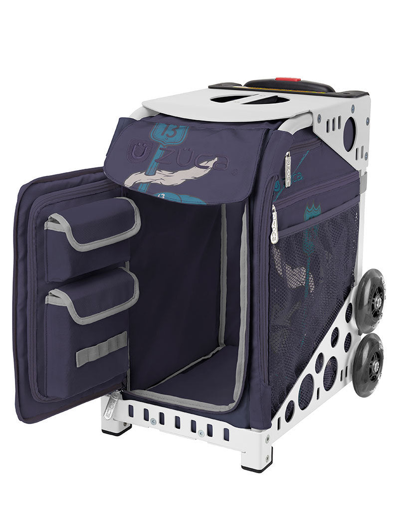 Zuca Lets Ride Sport Insert Bag, White Frame with Flashing Wheels