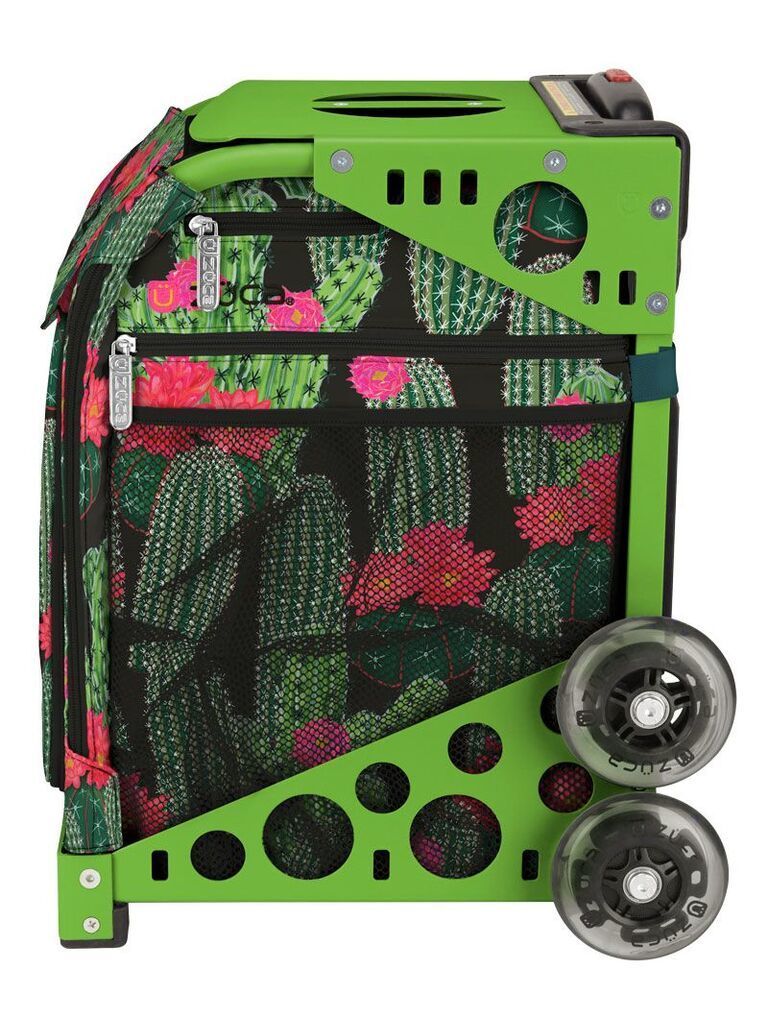 Zuca Desert Blossoms Sport Insert Bag and Green Frame with Flashing Wheels