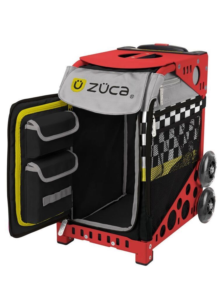 Zuca Sk8ter Block Sport Bag and Red Frame with Flashing Wheels