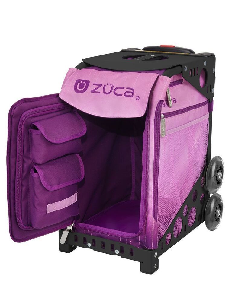 Zuca Velvet Rain Sport Bag and Black Frame with Flashing Wheels