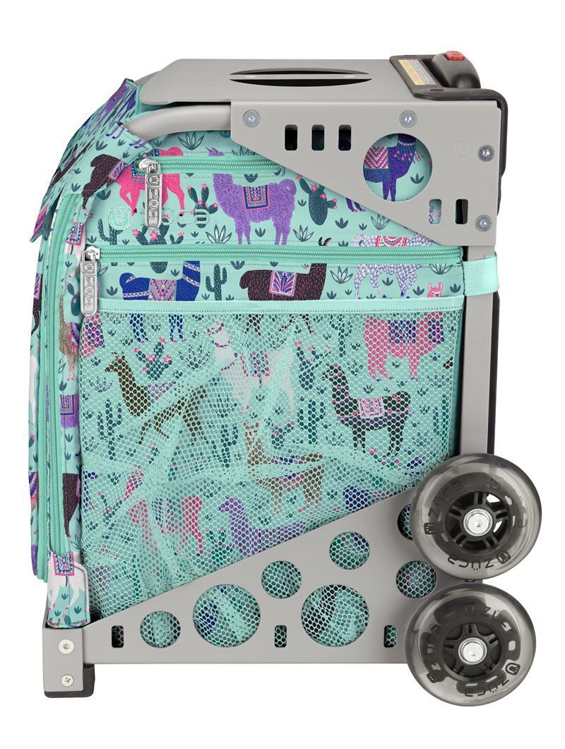 Zuca Llama Rama Sport Insert Bag and Gray Frame with Flashing Wheels