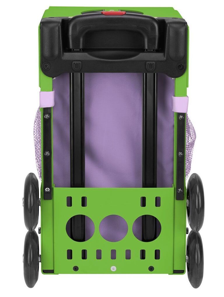 Zuca Unicorn Sport Insert Bag and Green Frame with Flashing Wheels