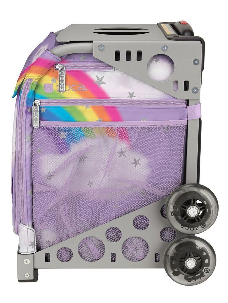 Zuca Unicorn Sport Insert Bag and Gray Frame with Flashing Wheels