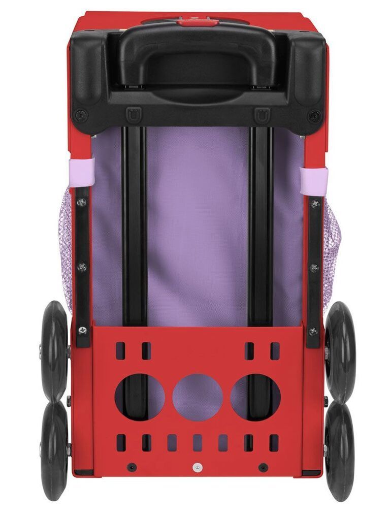 Zuca Unicorn Sport Insert Bag and Red Frame with Flashing Wheels