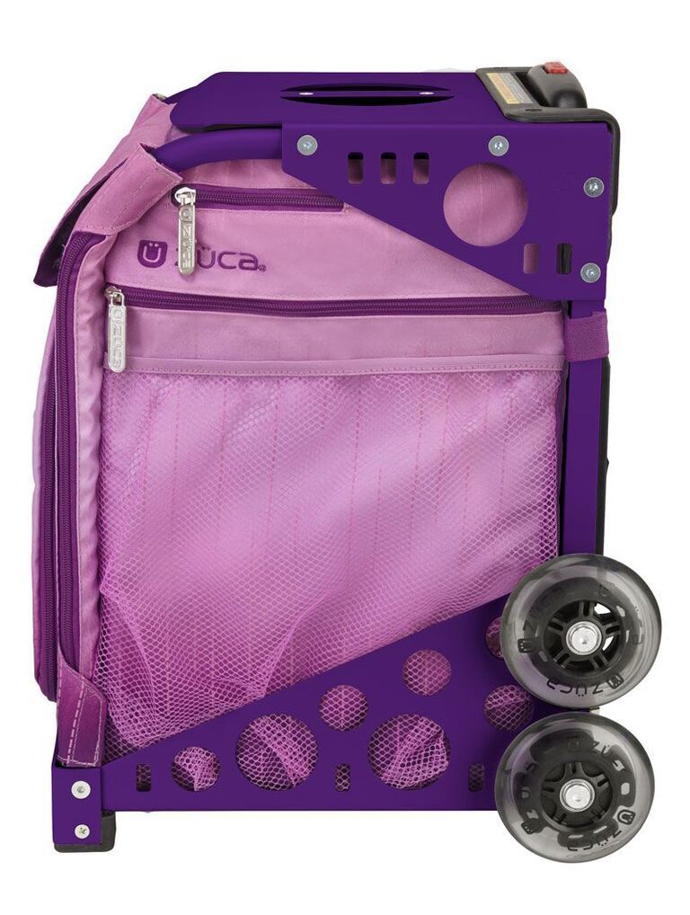 Zuca Velvet Rain Sport Insert Bag and Purple Frame with Flashing Wheels