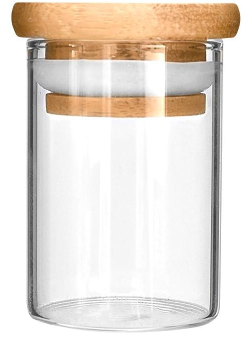 420 Focus Glass Jar with Wooden Lid (4 fl oz, 5-7 g, 2-pack)