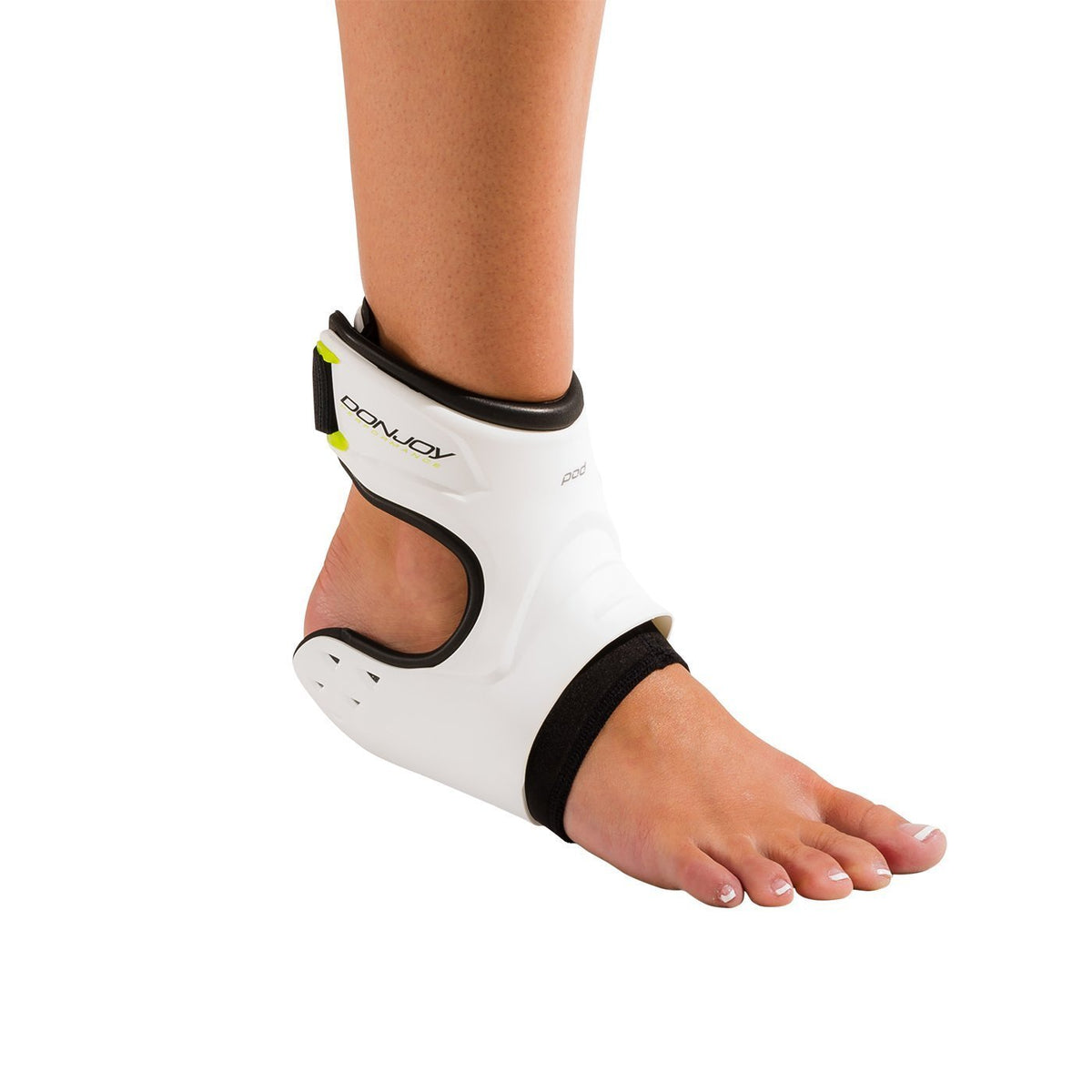 DonJoy Performance POD Ankle Brace (Left, Large, White) and Ice Pack