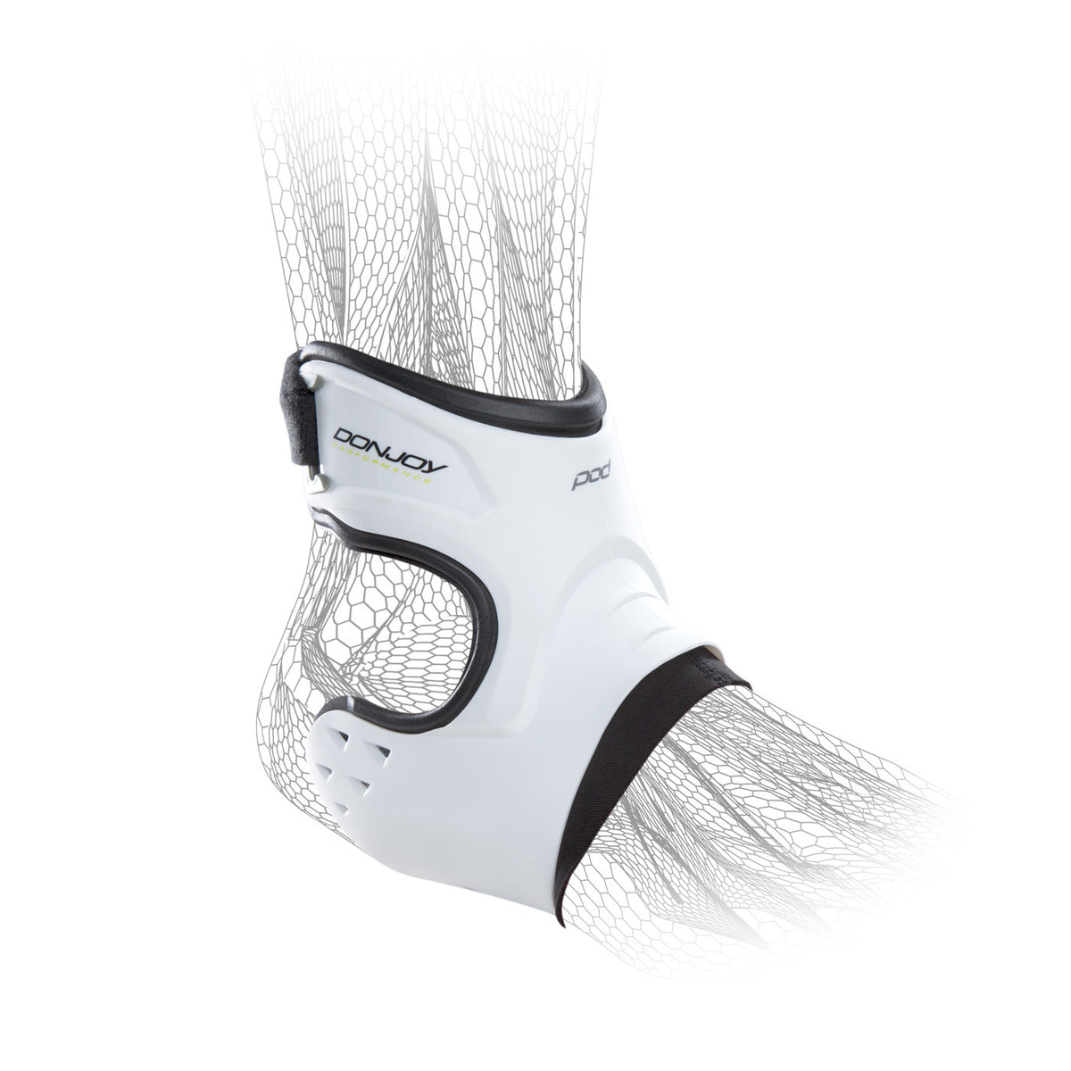 DonJoy Performance POD Ankle Brace (Left, Large, White) and Ice Pack