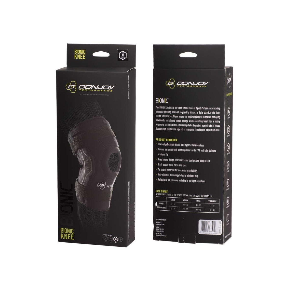 DonJoy Performance Bionic Knee Brace (Black, Large, 2-Pack)