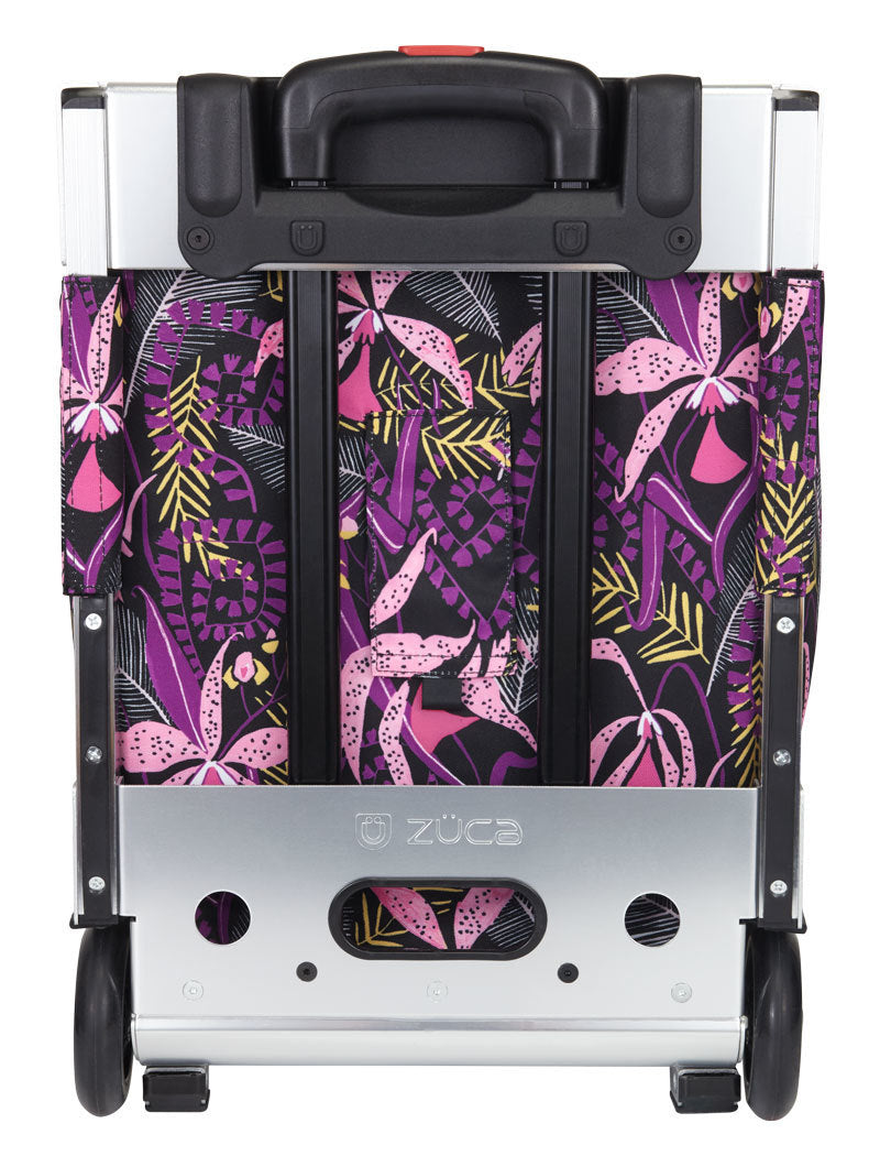 Zuca Navigator Carry-On Bag with Built-In Seat (Wild Orchid Print, Silver Frame)