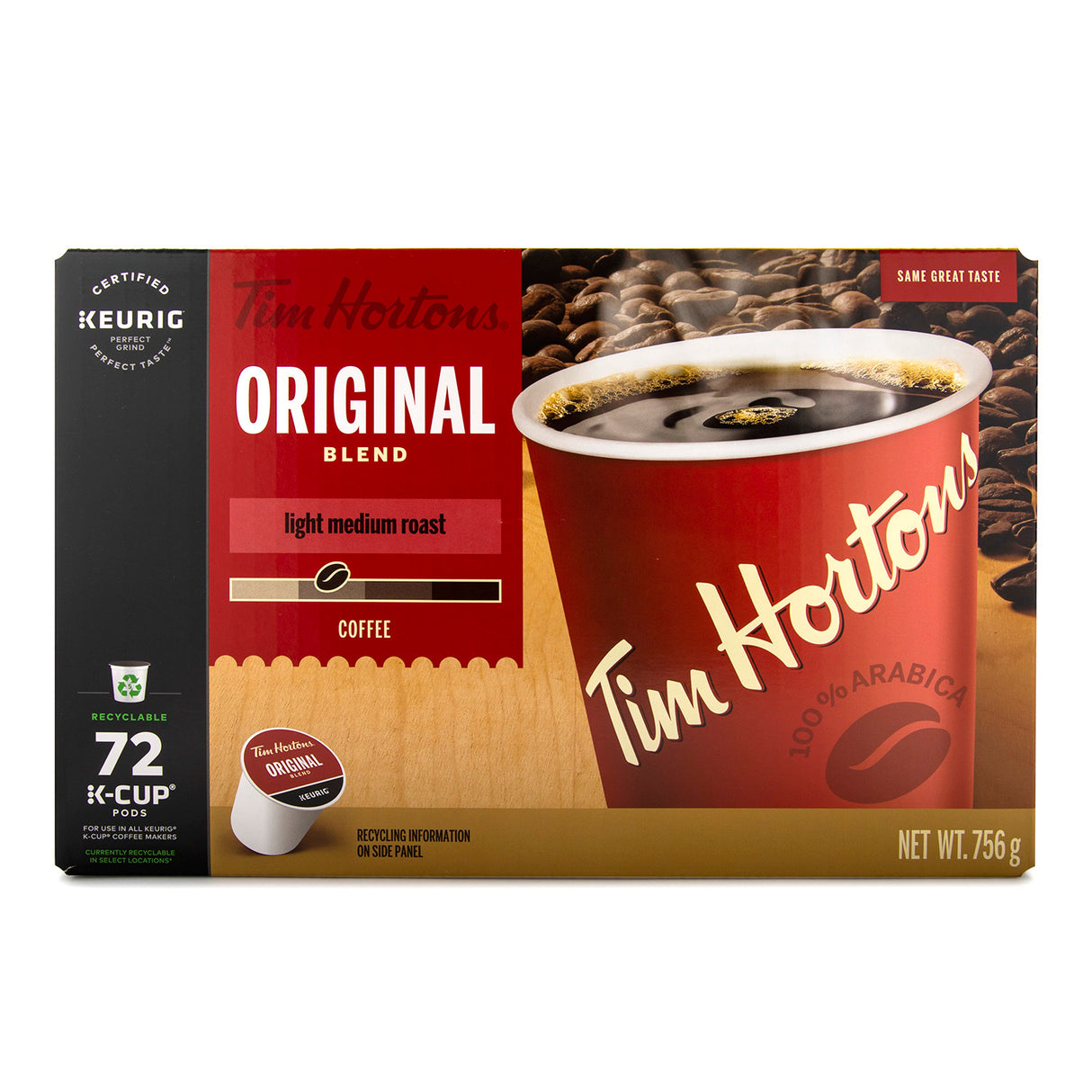 Tim Hortons Single Serve Coffee Original Blend K-Cup Pods for Keurig (72-Count)