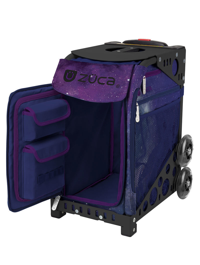 Zuca Fairy Dust Sport Insert Bag and Black Frame with Flashing Wheels