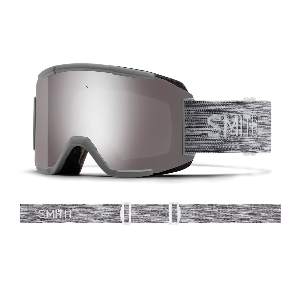 Smith Optics Squad Snow Goggles (Cloudgray, ChromaPop Sun Platinum Mirror)