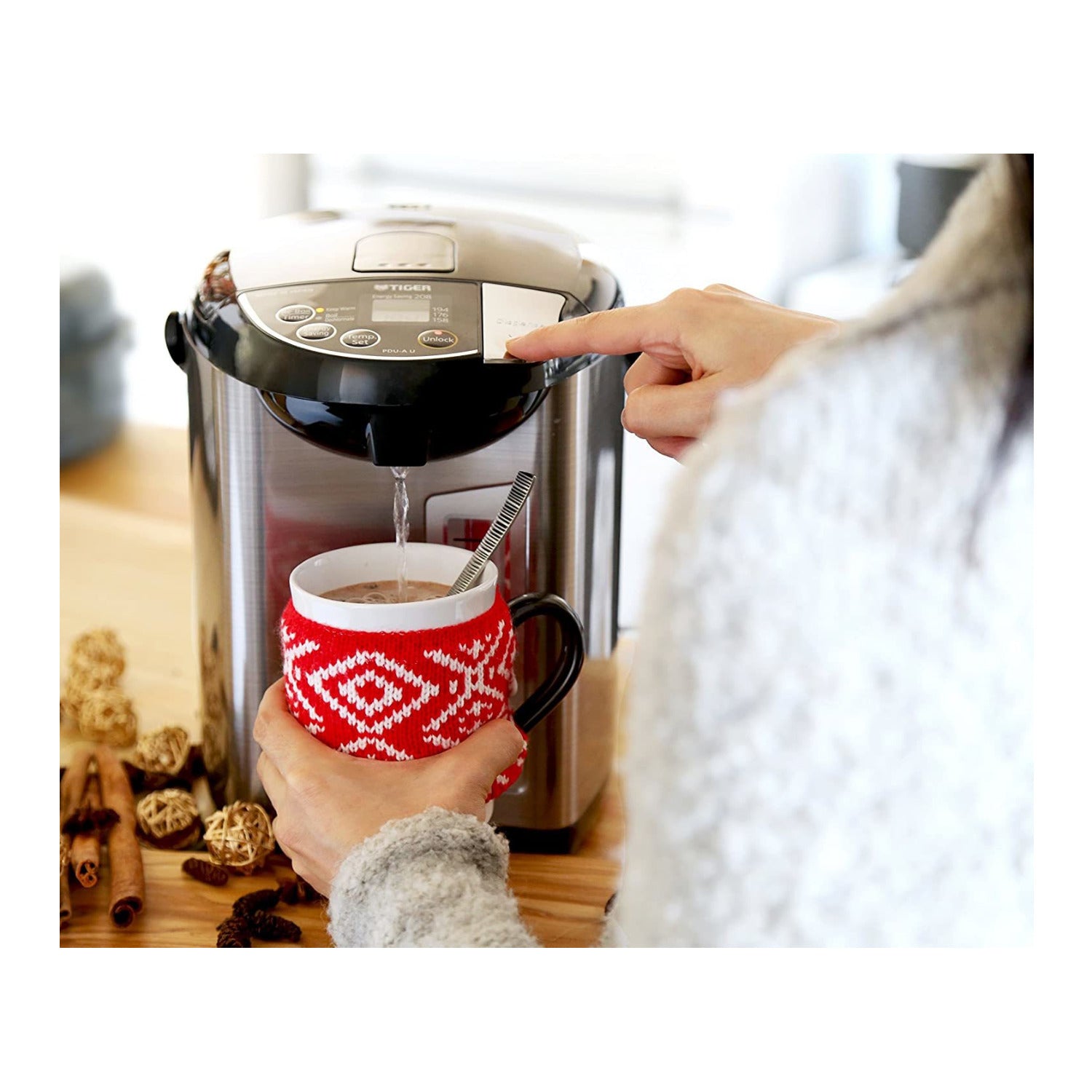 Tiger PDU-A30U 3-Liter Electric Hot Water Boiler and Warmer (Stainless Black)