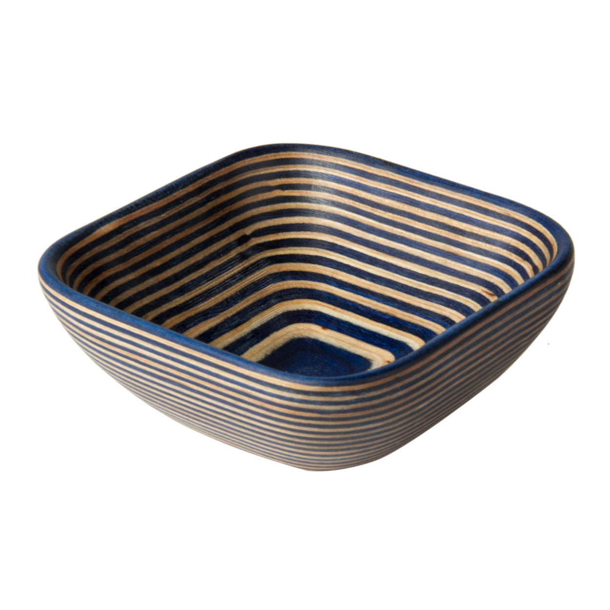 Island Bamboo Pakka Wood Square Pinch Bowl (Blue)