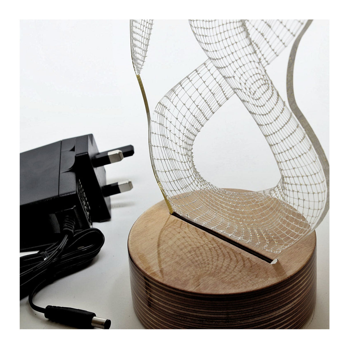 By-Lamp 3D Lovers Lamp with Handmade Wooden Base