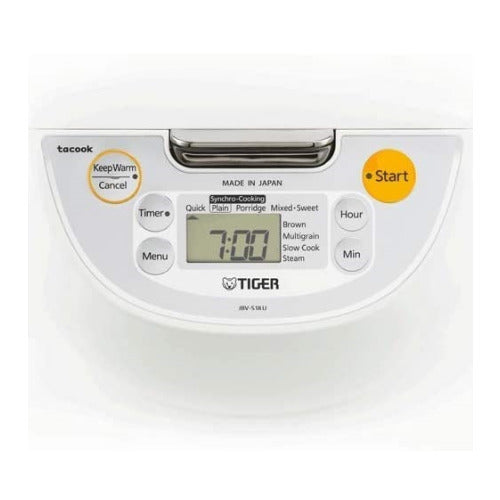 Tiger JBV-S18U 10-Cup Microcomputer Controlled 4-in-1 Rice Cooker (White)