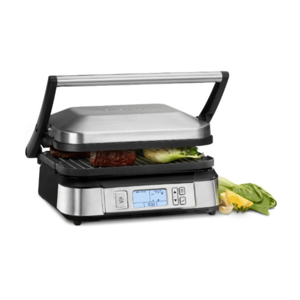 Cuisinart GR-6S Smoke-less Contact Griddler with Small Grill Brush Bundle
