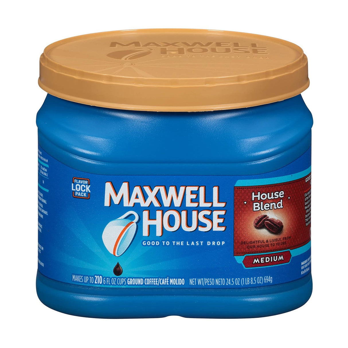 Maxwell House House Blend Medium Roast Ground Coffee (24.5 oz Canister)