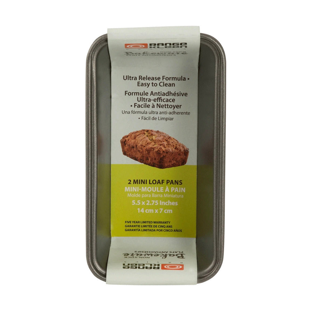 Range Kleen Gray Non-Stick Mini Loaf Pan, Set of 2