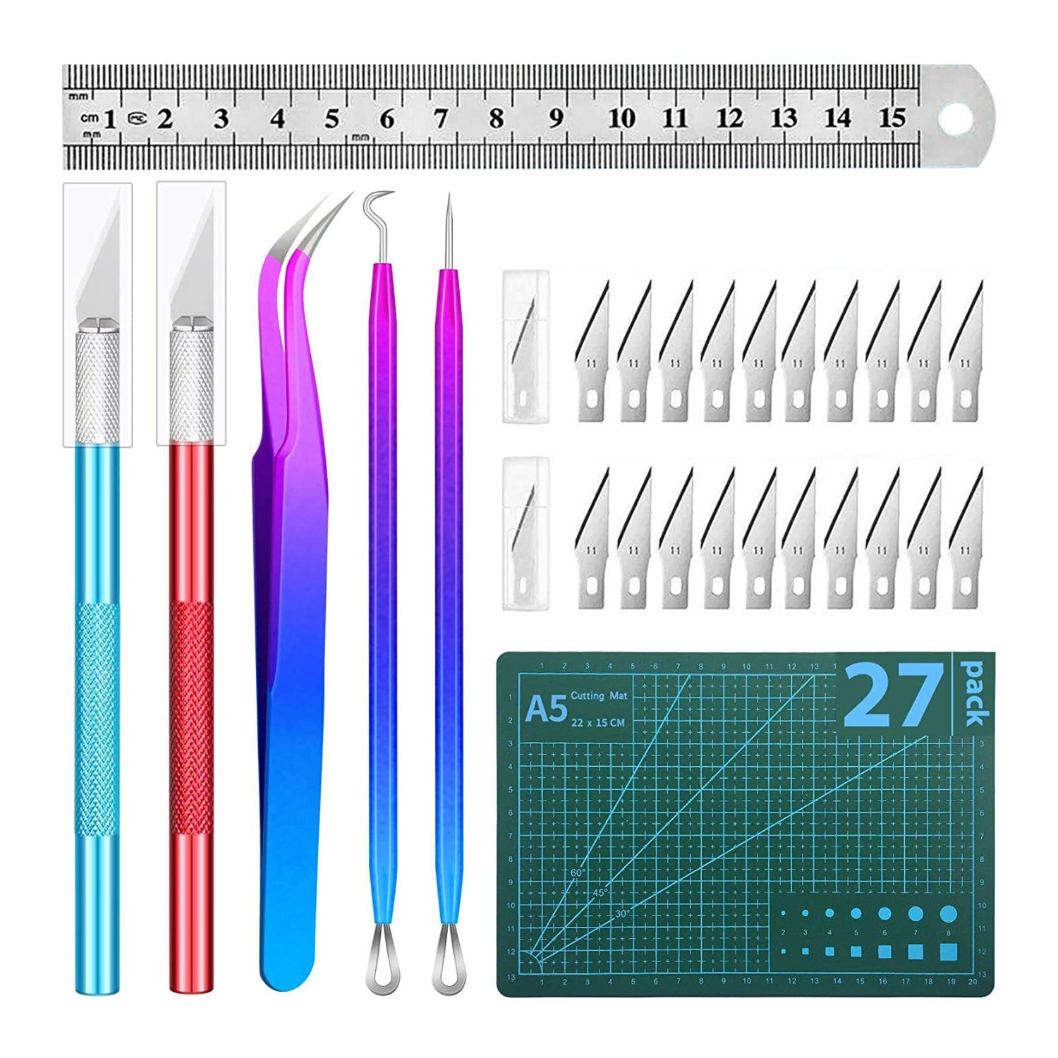 JTIEO DIY 27-Piece Vinyl Weeding Craft Tool Set