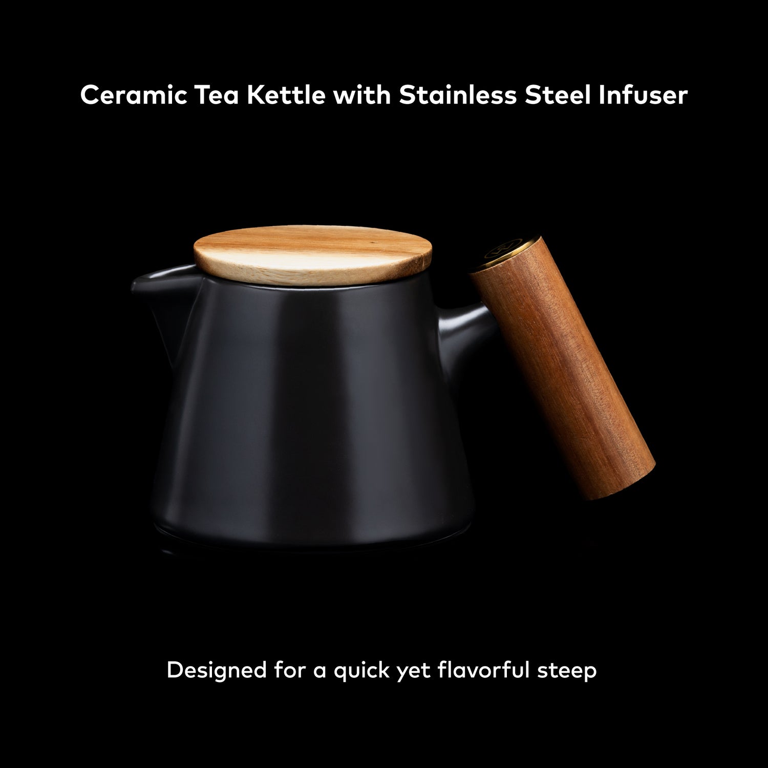 ChefWave Artisan Series Ceramic Tea Pot with Infuser and Two Mugs