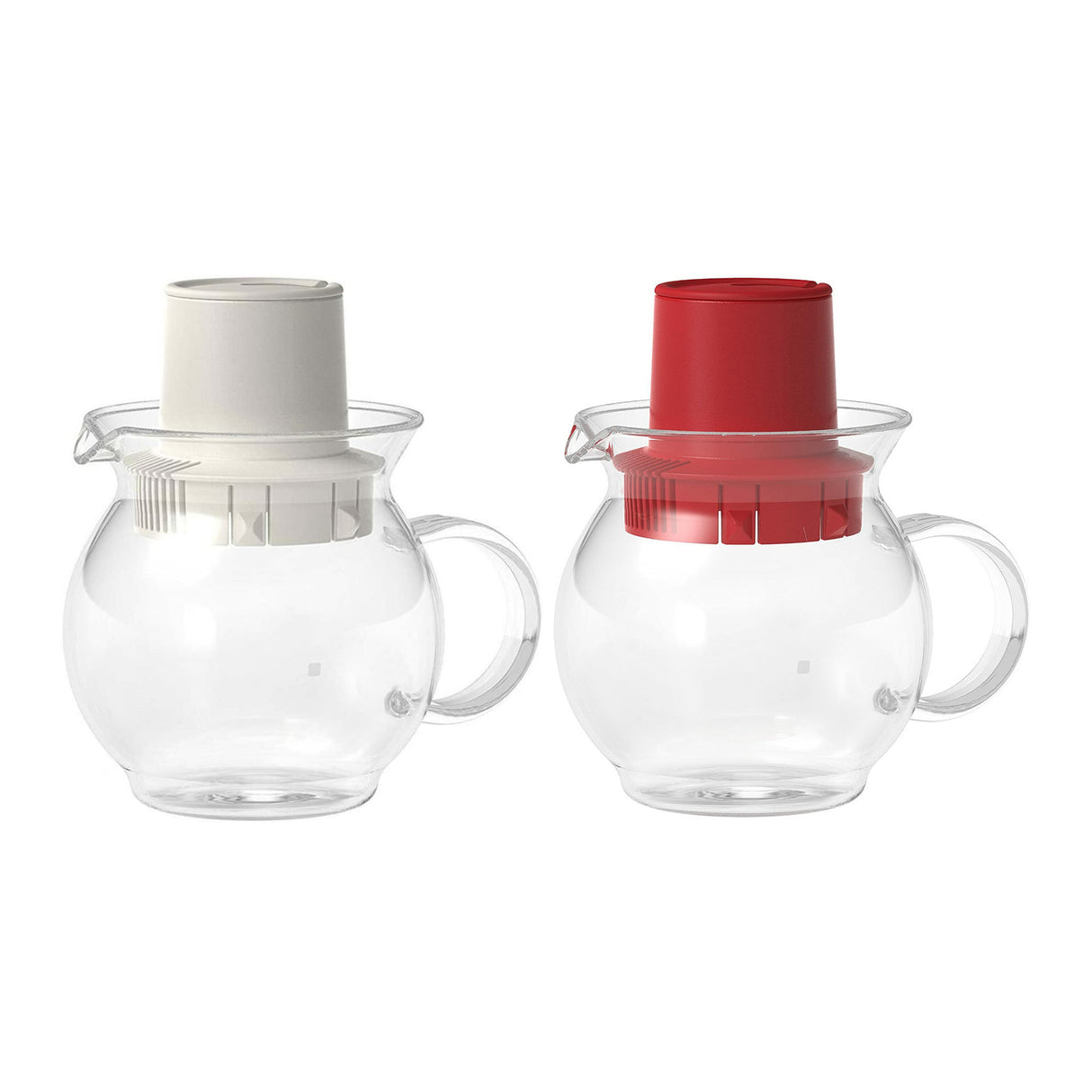 Hario 300ml Teabag Teapot for Decaf and Regular Coffee (Red, White, 2-Pack)