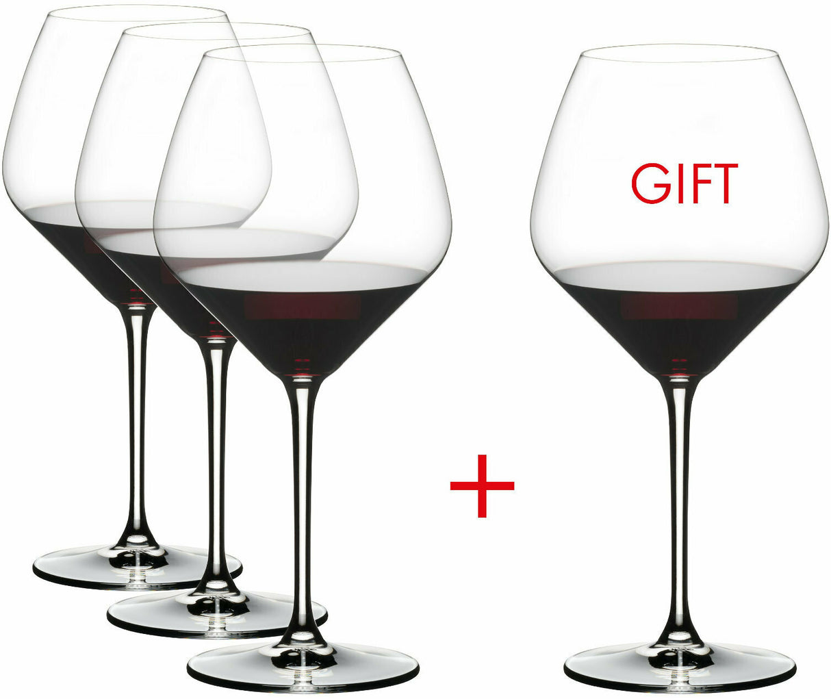 Riedel Extreme Pinot Noir Glasses Value Gift Pack (Buy 3 Get 4) Bundle