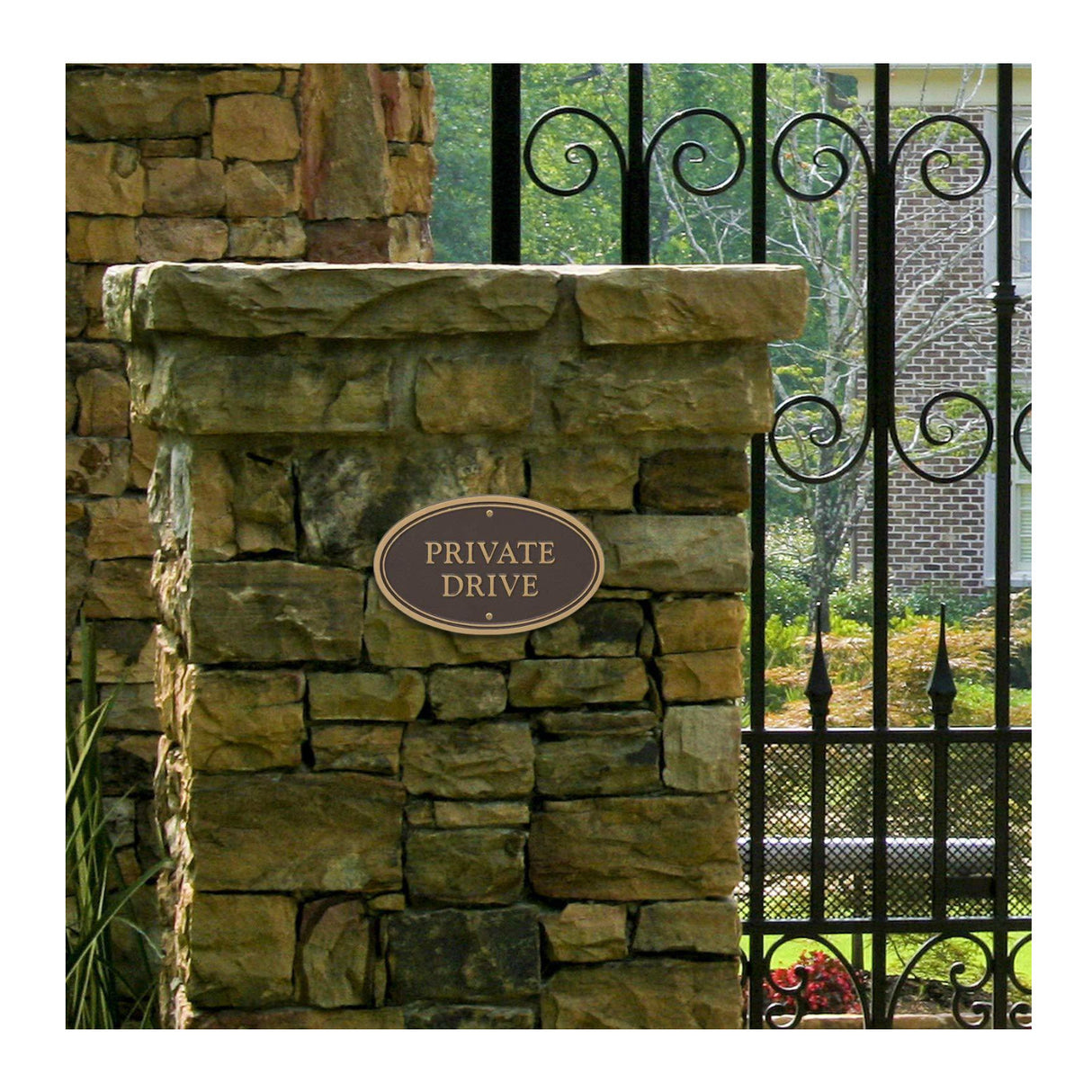 Whitehall Products Private Drive Statement Plaque (Bronze/Gold)
