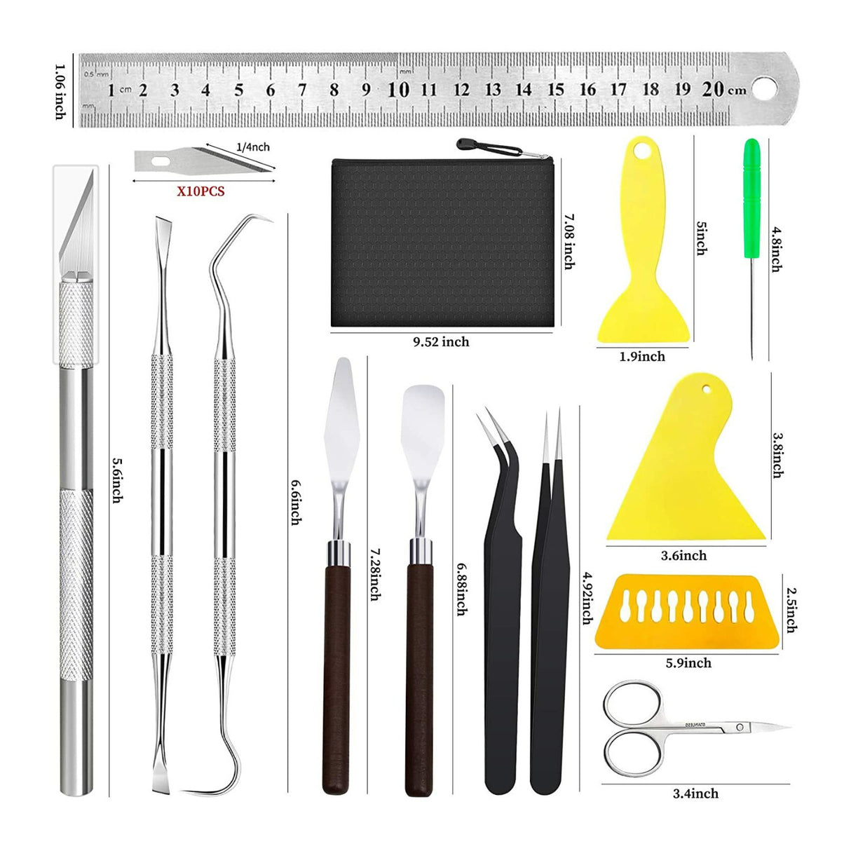 JTIEO Craft Weeding Tools Kit for Weeding Vinyl or Silhouettes (26-Pack)