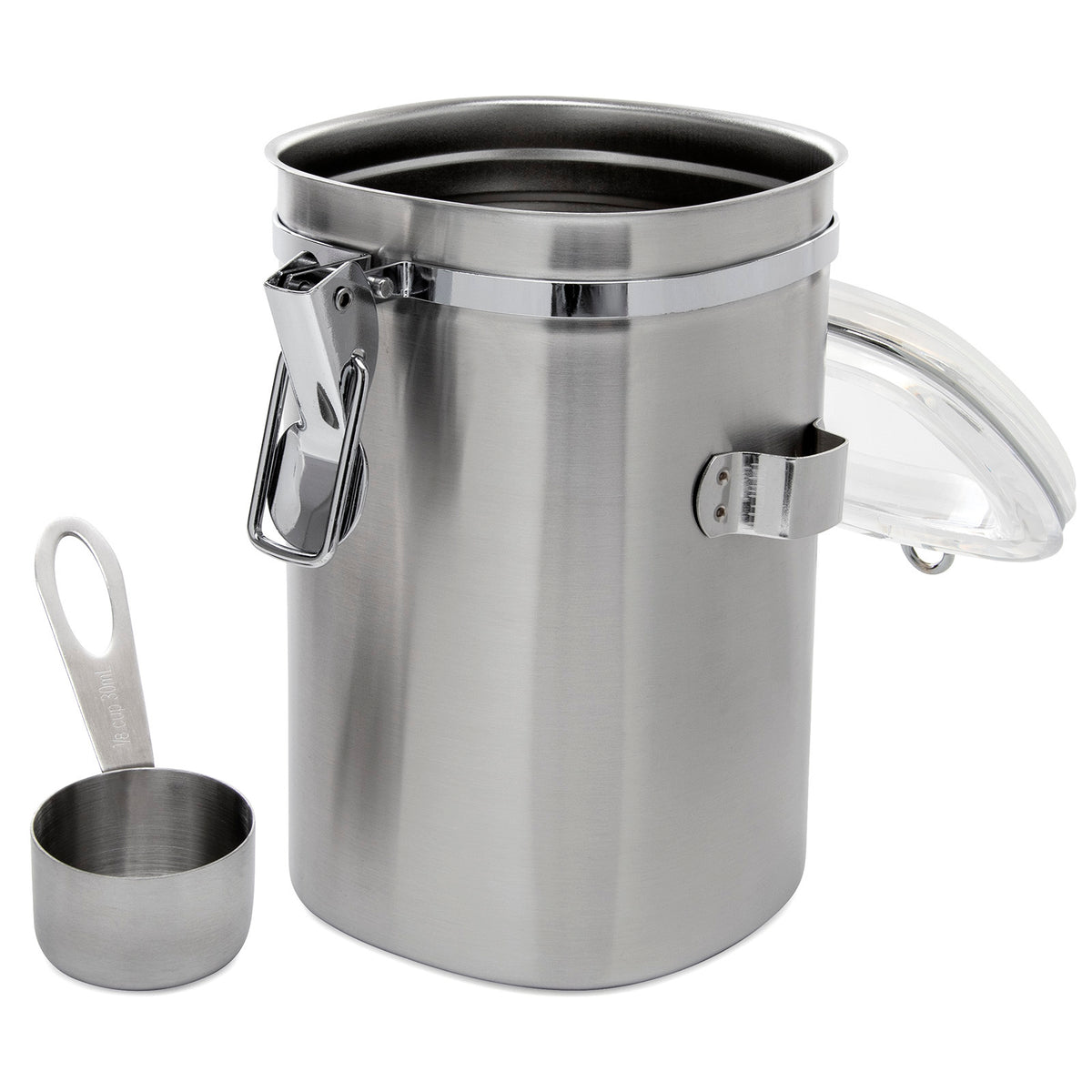 ChefWave Stainless Steel Coffee Canister with Measuring Spoon (Open Box)