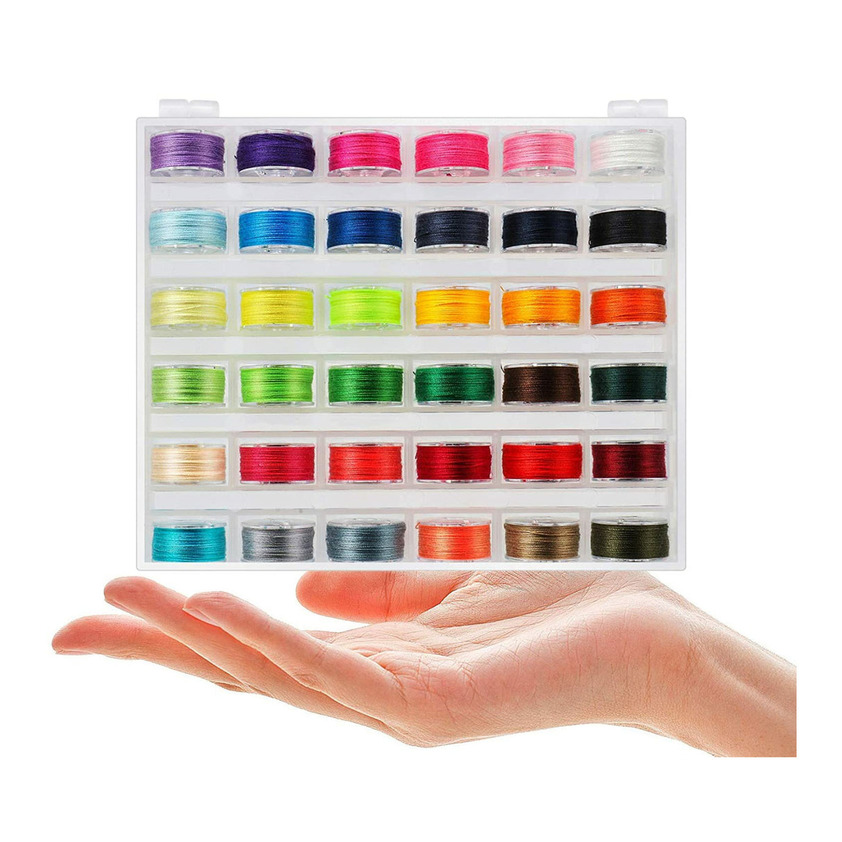Koorito 36-Piece Bobbins and Sewing Threads Set with Case & Soft Measuring Tape