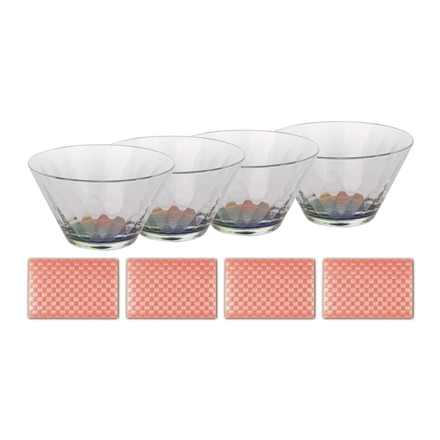 Mind Reader RSAL4-CLR Small Acrylic Multi-Purpose Bowls (4-Pack) Bundle