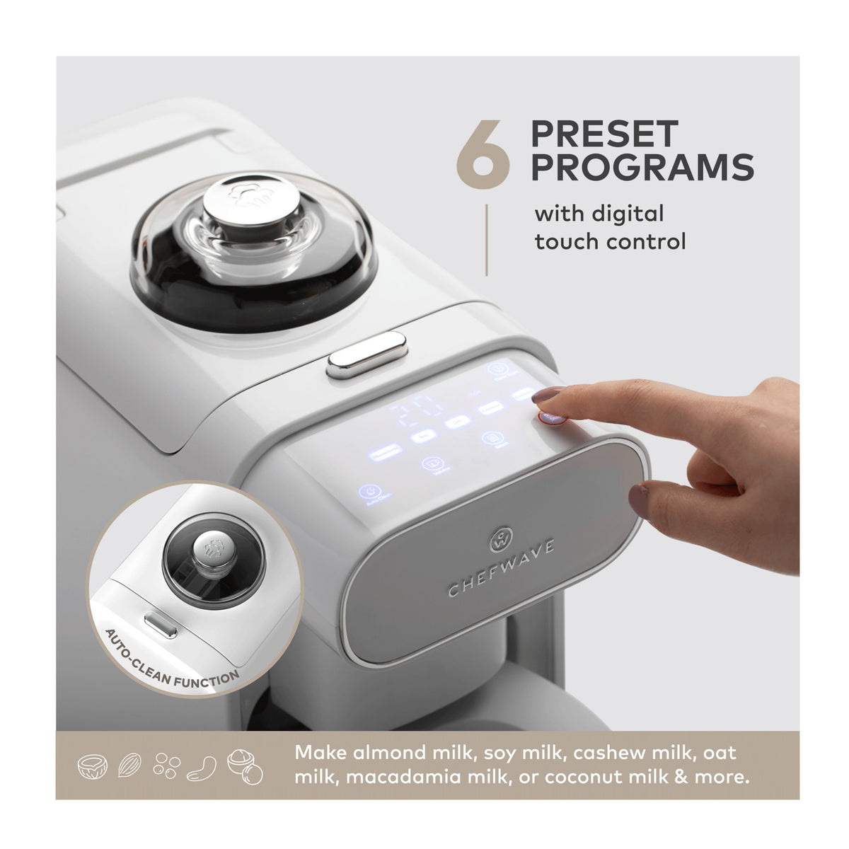 ChefWave Milkmade Non-Dairy Milk Maker with Two Resealable Glass Storage Carafes