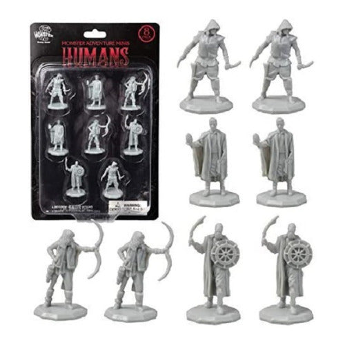 Monster Protectors Unpainted Fantasy Bandit Mini Figures (8-Pack)