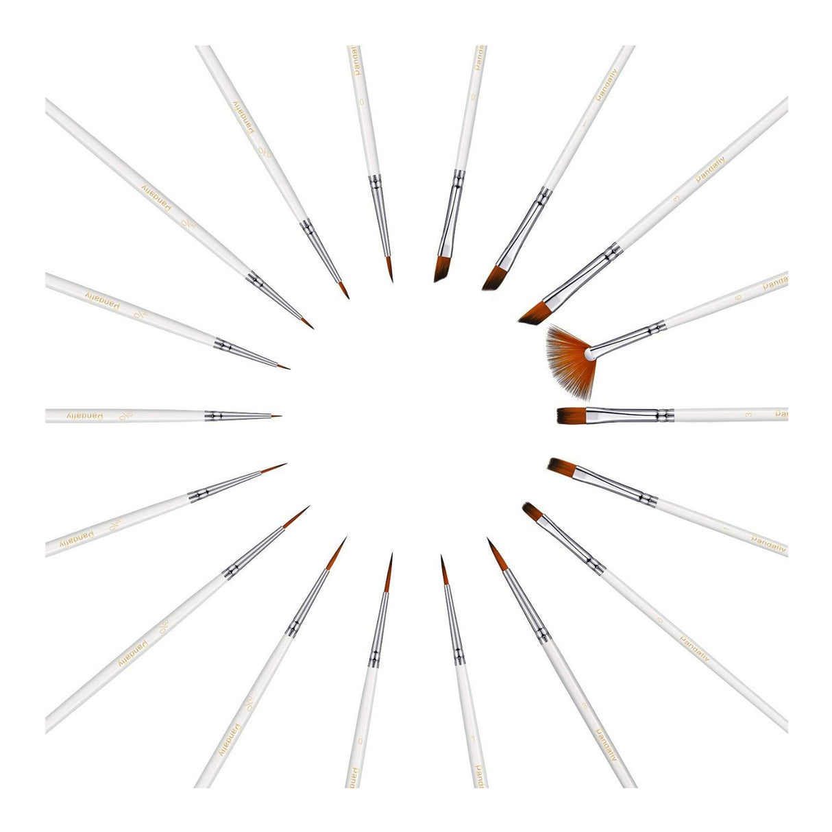 PANDAFLY 18-Pieces Mini Paint Brush Set for Art Painting
