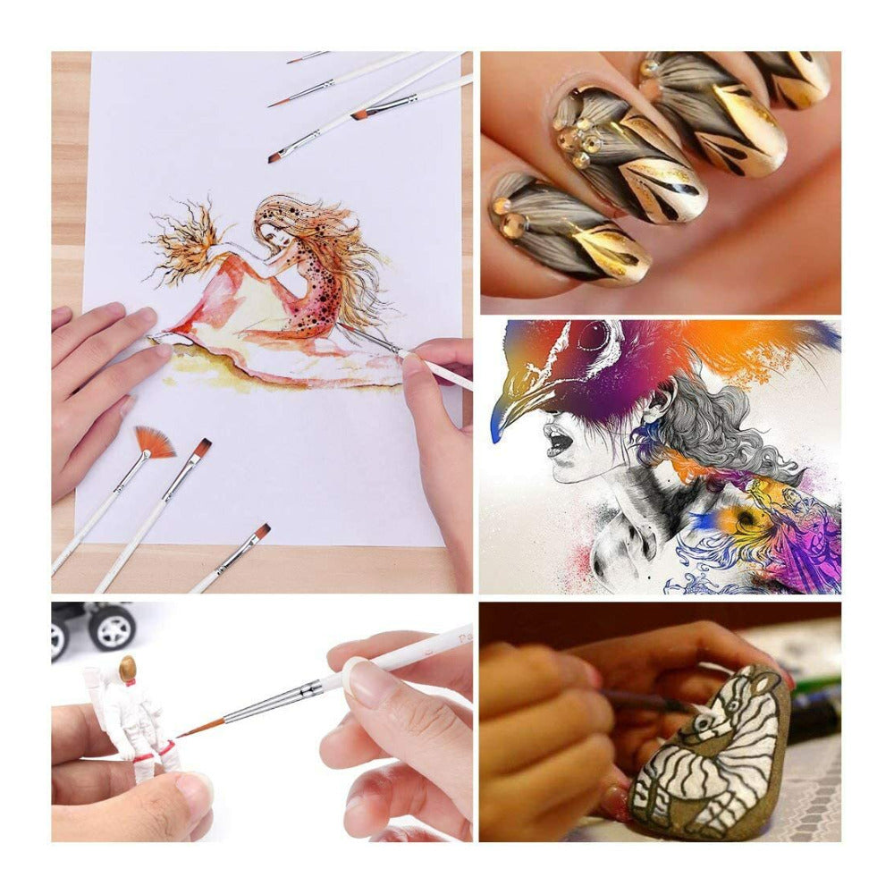 PANDAFLY 18-Pieces Mini Paint Brush Set for Art Painting