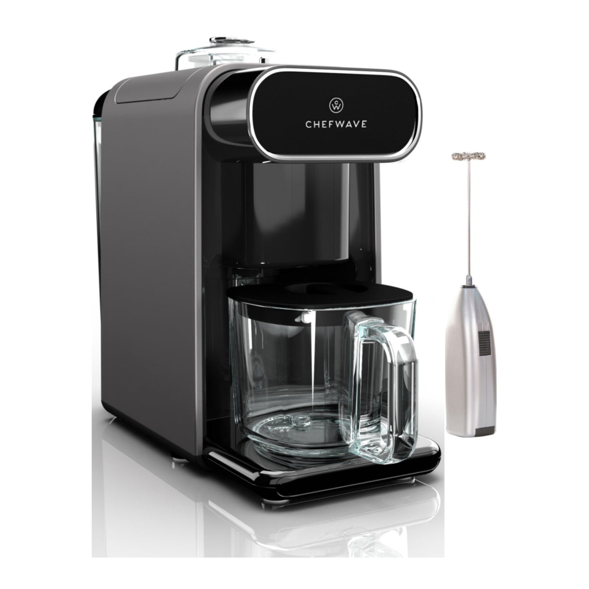 ChefWave Milkmade Non-Dairy Milk Maker (Black/Silver) with Handheld Milk Frother