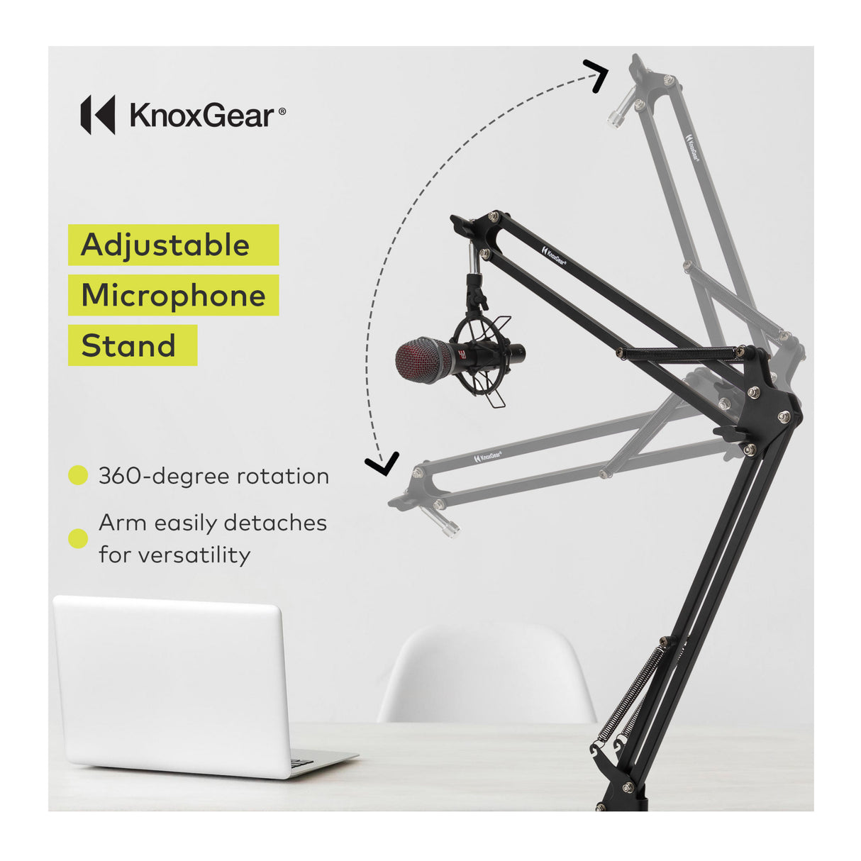 Knox Gear Desktop Boom Arm Microphone Stand