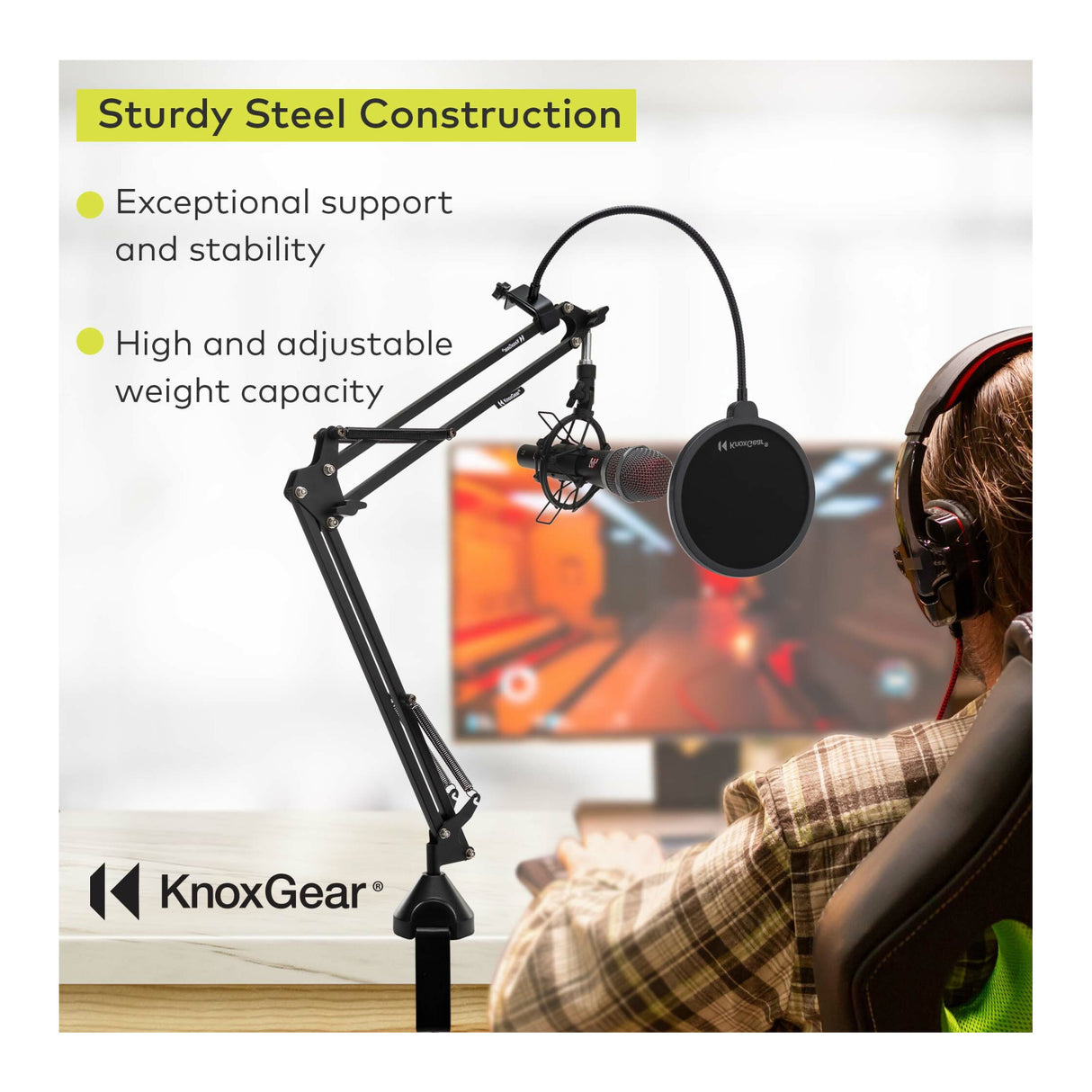 Knox Gear Desktop Boom Arm Microphone Stand