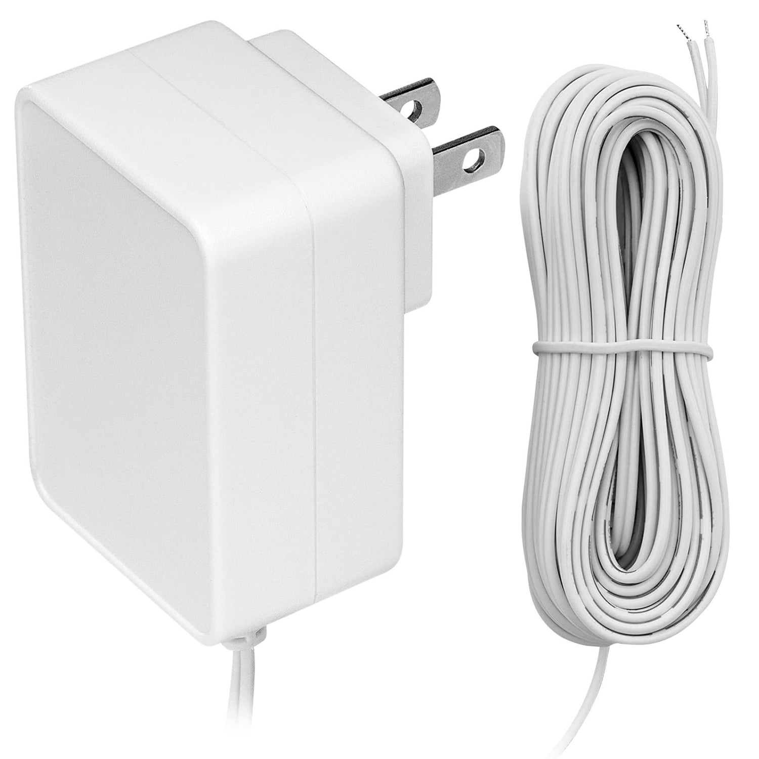 Kratos Power 24 Volt Transformer C-Wire Adapter (White) with Adapter Clips