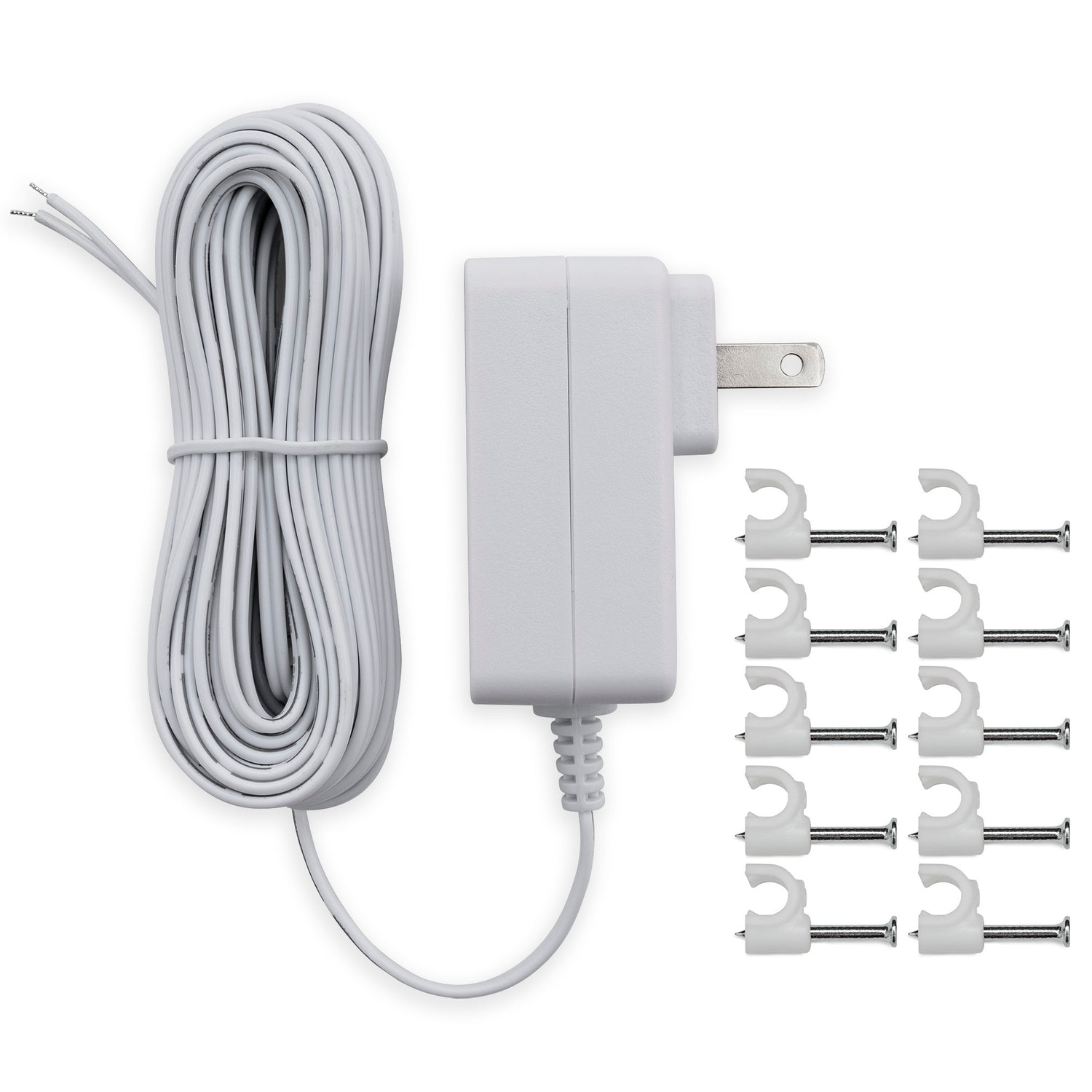 Kratos Power 24 Volt Transformer C-Wire Adapter (White) with Adapter Clips