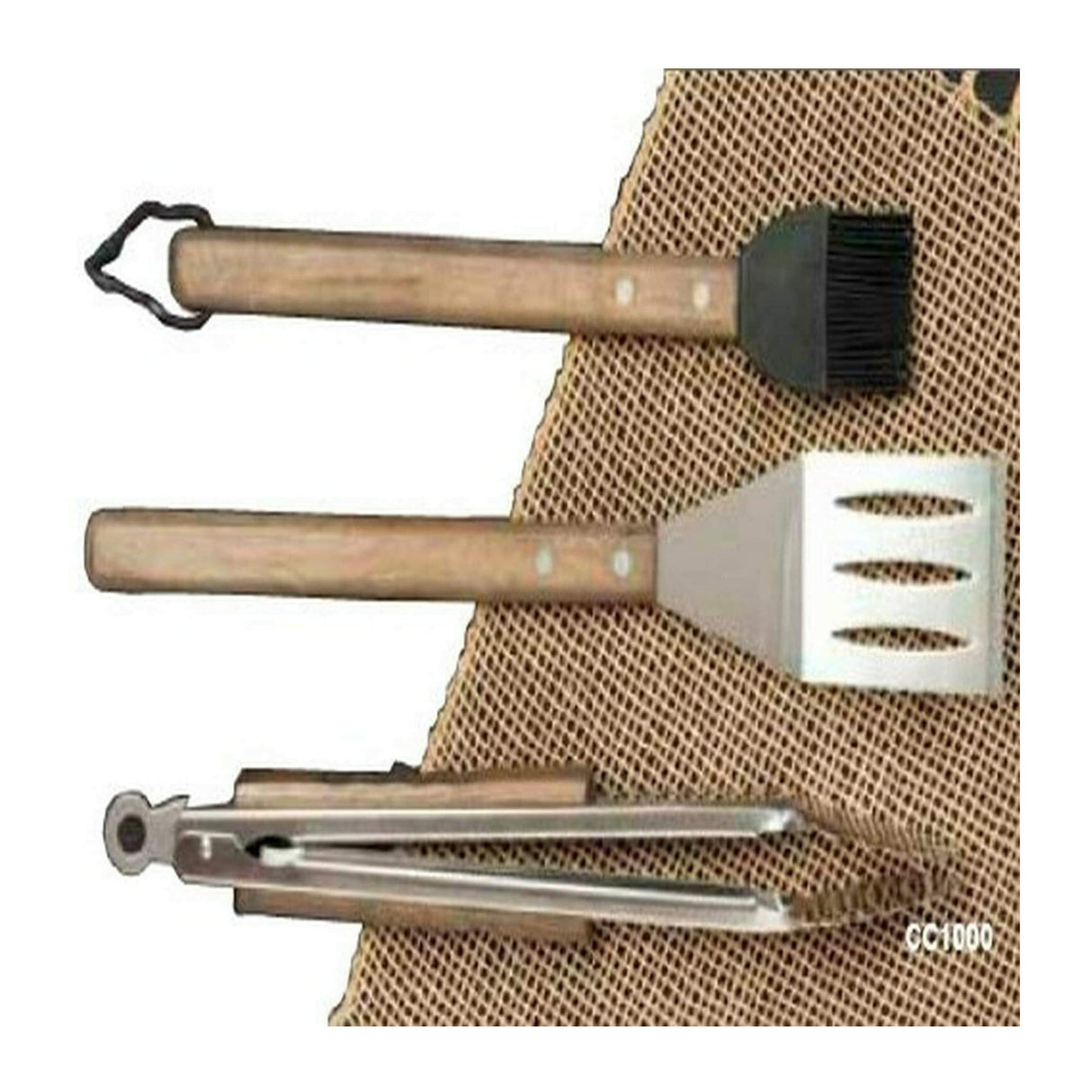 Charcoal Companion CC1000 Oval Pro Chef Espresso 3-Piece BBQ Tool Set