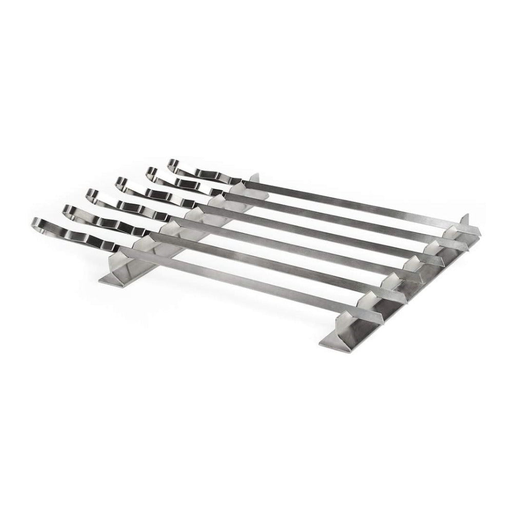 Mtoye Steven Raichlen Stainless Kabob Rack with Flat Skewers (10-Pack) Bundle