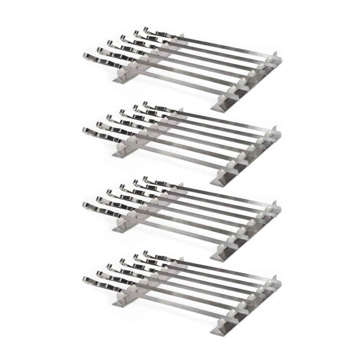 Mtoye Steven Raichlen Stainless Kabob Rack with Flat Skewers (4-Pack) Bundle